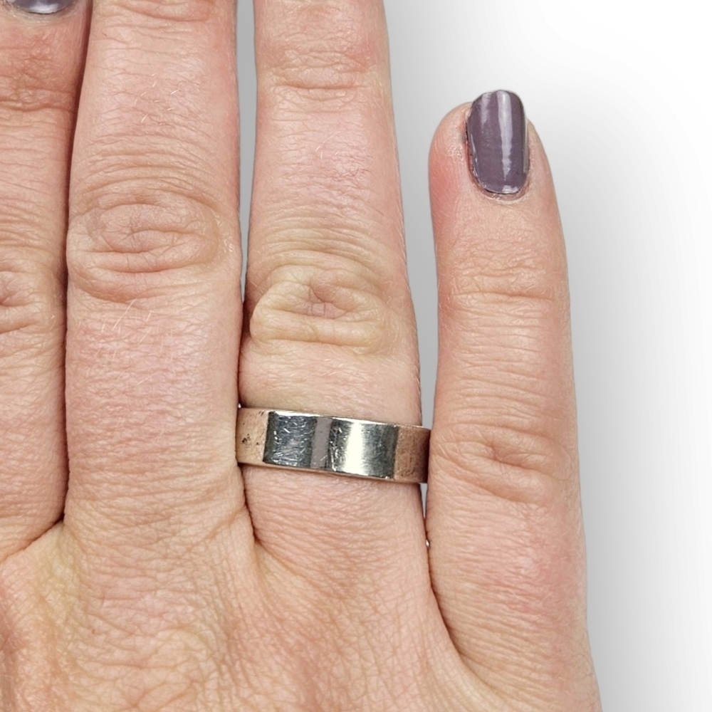 Sterling Silver Wedding Band Ring Minimalist Unisex 925 Men's Size 11.25 6MM